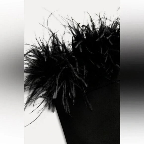 ZARA STRAPLESS FEATHER TOP - Picture 6 of 6
